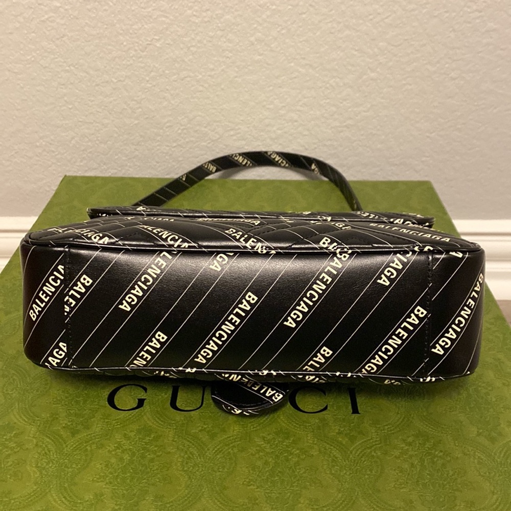 Gucci Hacker Project Limited Edition Balenciaga Print Leather Marmont GG Bag - Picture 13 of 15